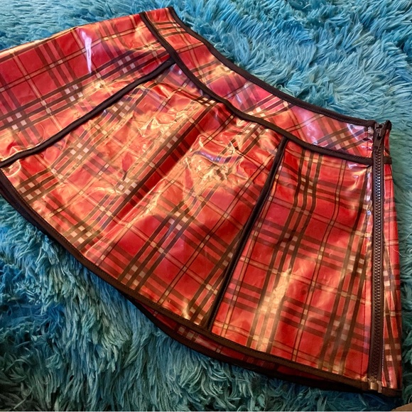 iheartraves plaid see through vinyl skirt alternative alt - Picture 4 of 4